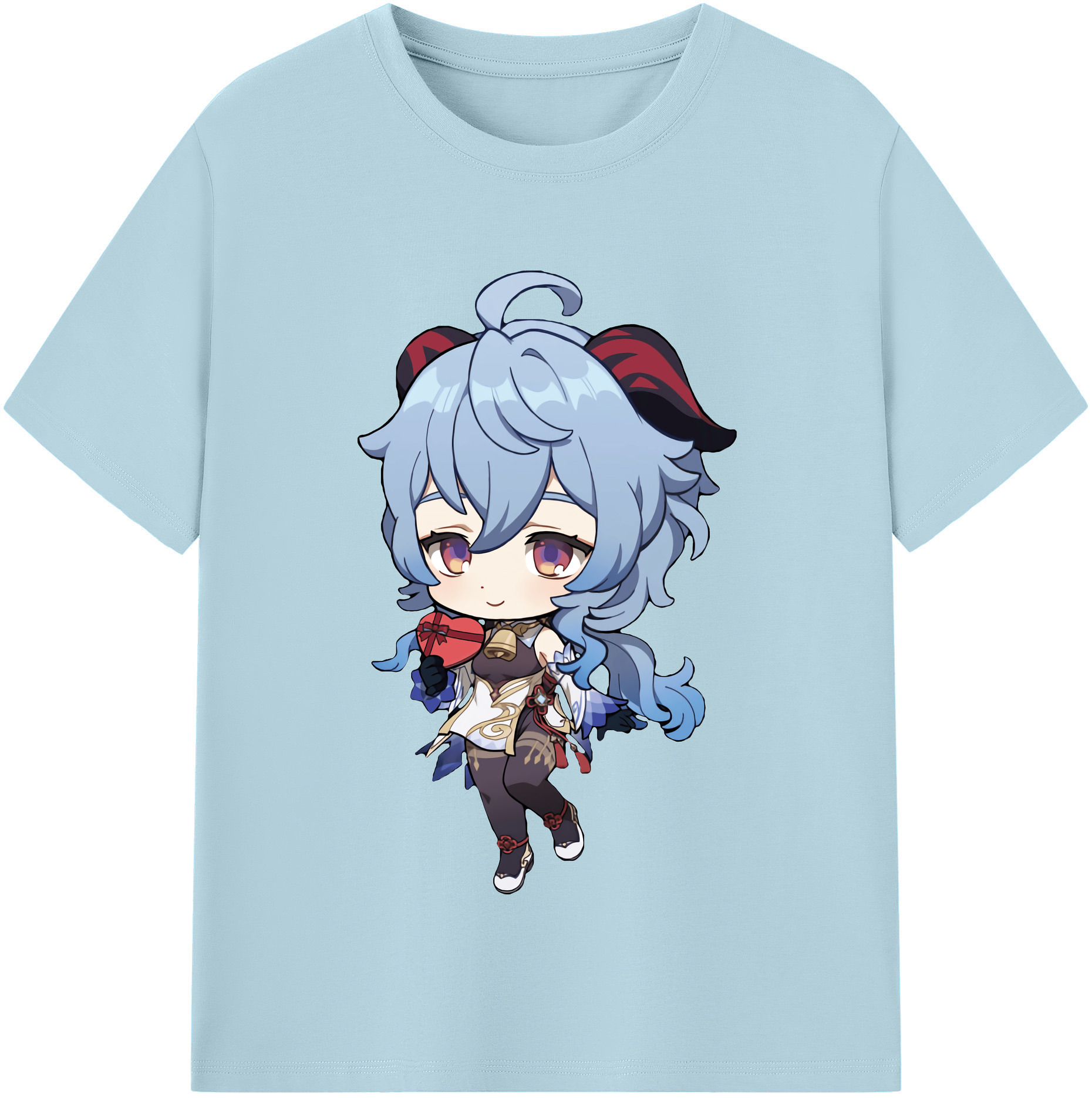 げんし神 甘雨 かんう genshin Ganyu 綿100％半袖Tシャツ（フロントプリント）